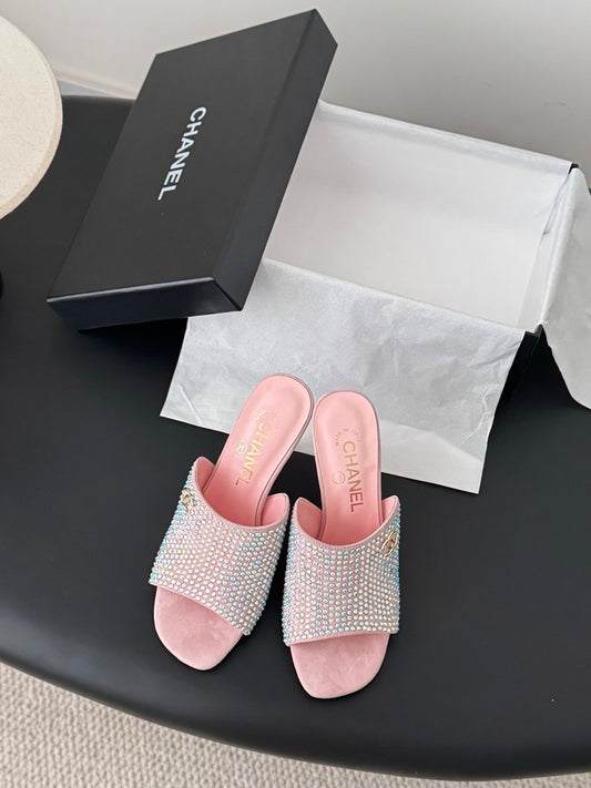 Chan 25fw high heeled slides sandals