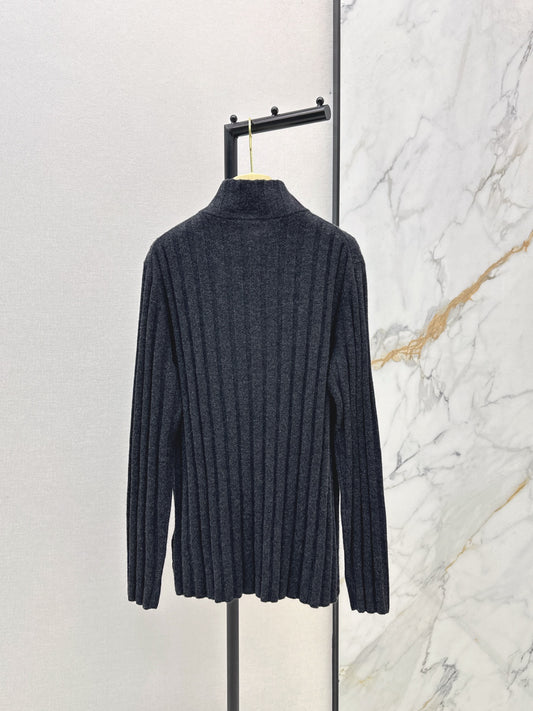 Miu 25fw rib knit zipper cardigan