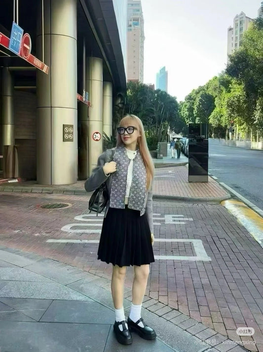 Louis 26ss woolen jacket skirt outfit sets