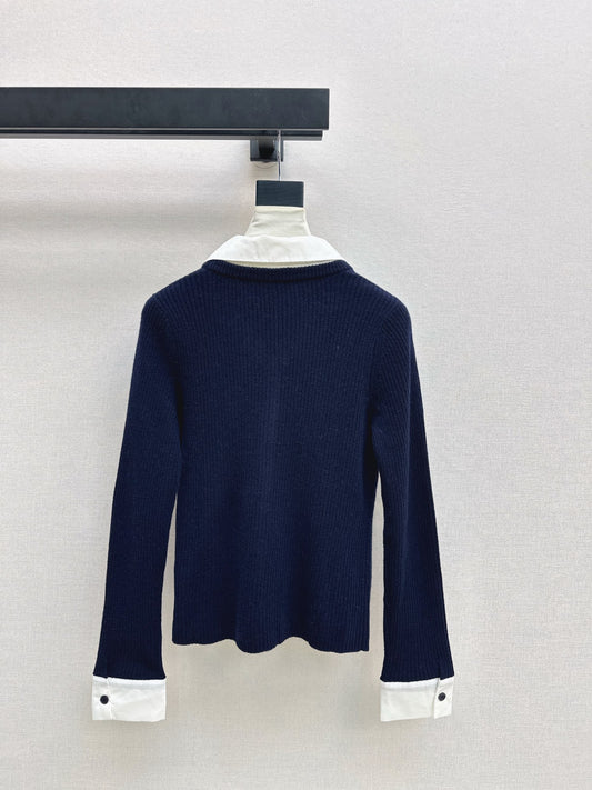 Miu 26SS 2in1 knit shirt