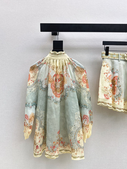 Zimm 26ss flower print shirt