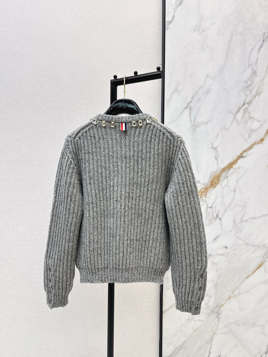 Thom 26ss rhinestone knit cardigan