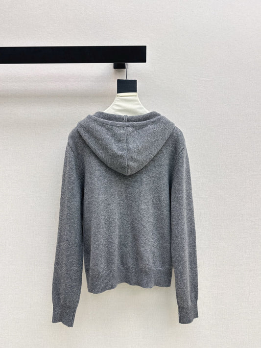Monc 26ss hooded knit cardigan