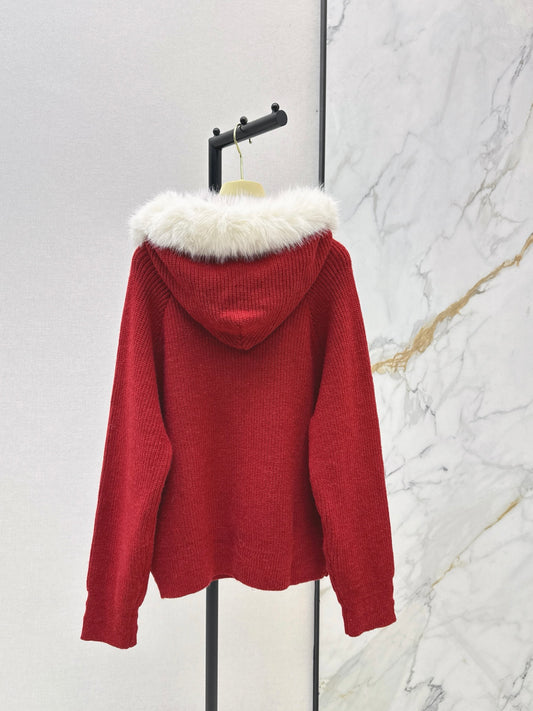 Miu 26ss hooded cardigan