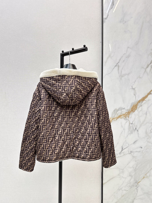 Fend 26ss reversible hooded jacket