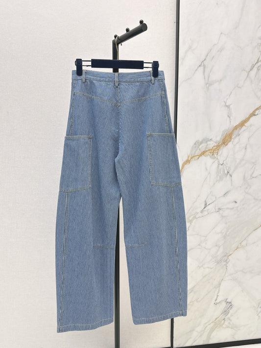Louis 26ss stripe wide-leg jeans