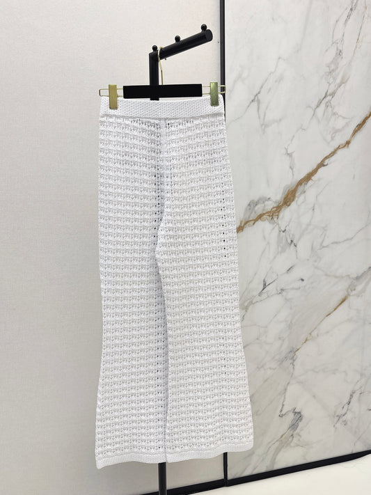 Chan 26ss hollow knit pants
