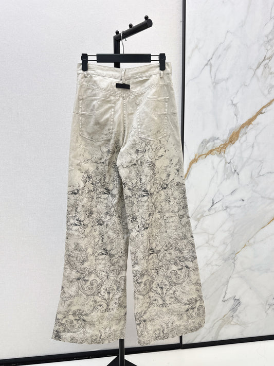 CD 26ss print denim pants