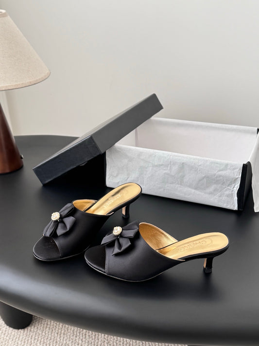 Chan 26ss kitten heel slides