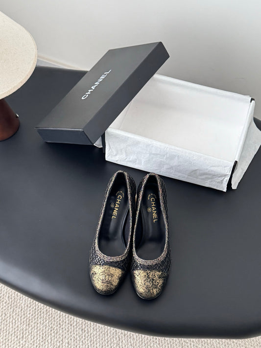 Chan 26ss pearl mary jane chunky heel