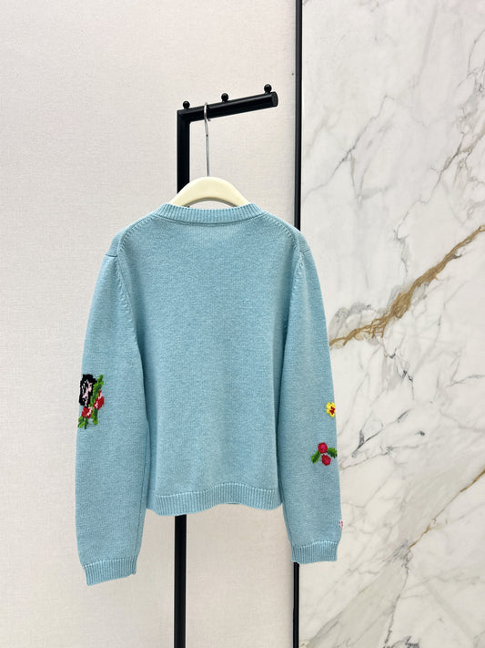 Erdo 26ss intarsia cashmere cardigan