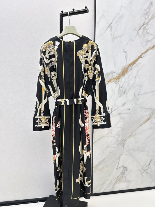 Herm 26ss batwing sleeve print dress