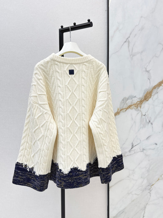 Loe 26ss color block sweater