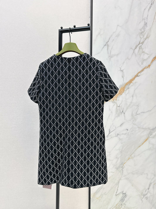 Gucc 26ss rhinestone dress