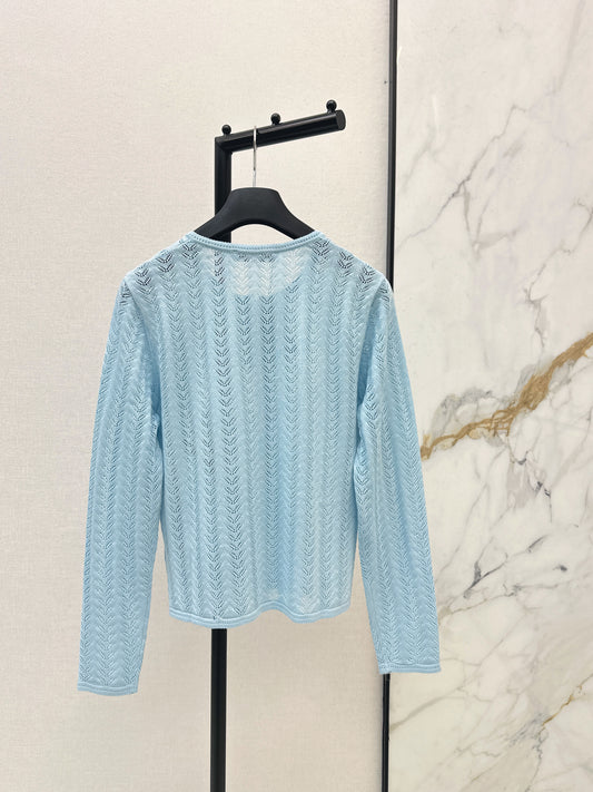 CD 26ss hollow knitted cardigan