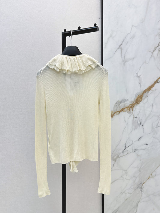 CD 26ss detachable lace collar cardigan