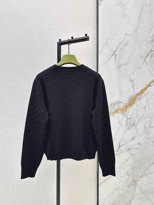 Gucc 26ss rhinestone cardigan