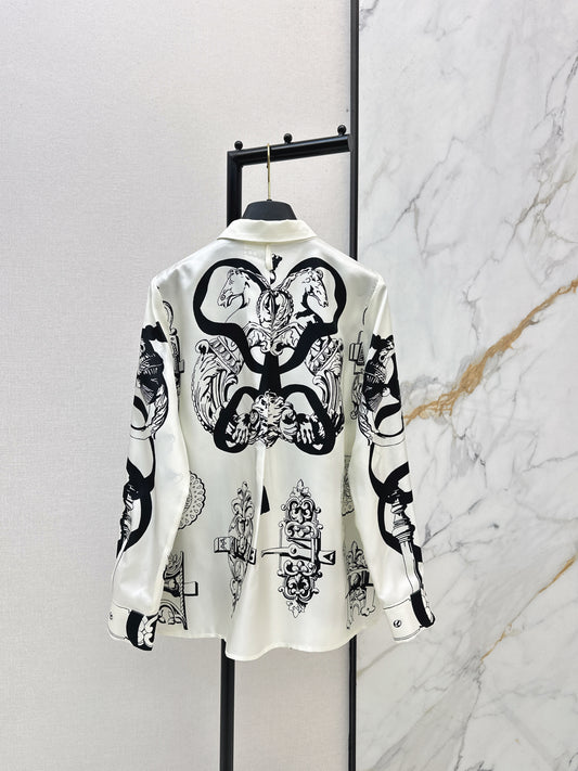 Herm 26ss print silk shirts