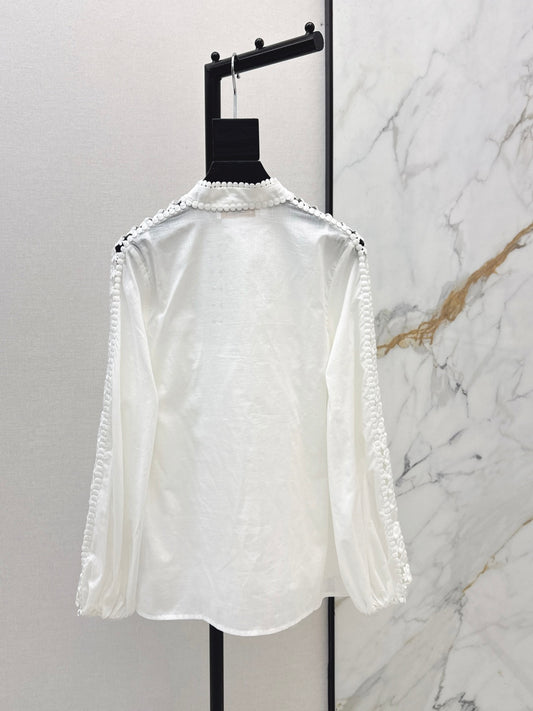 Zimm 26ss contract lace trim shirts