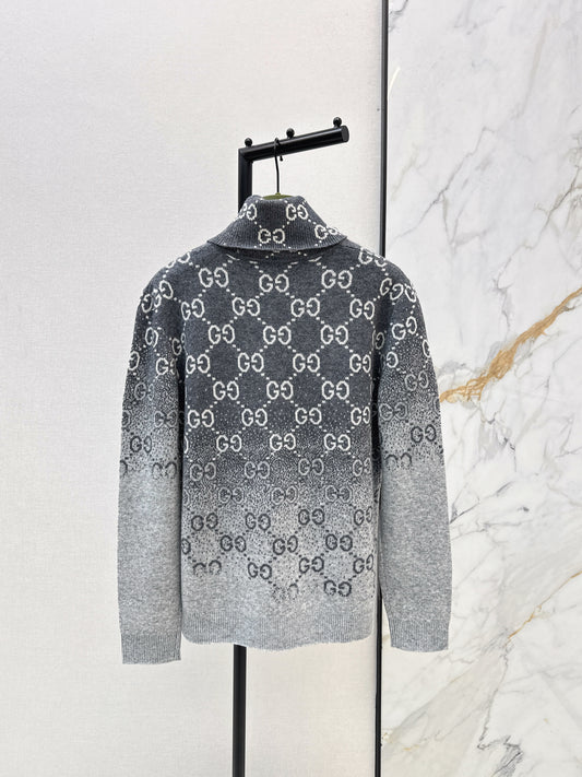 Gucc 26ss high neck gradient pullover sweater