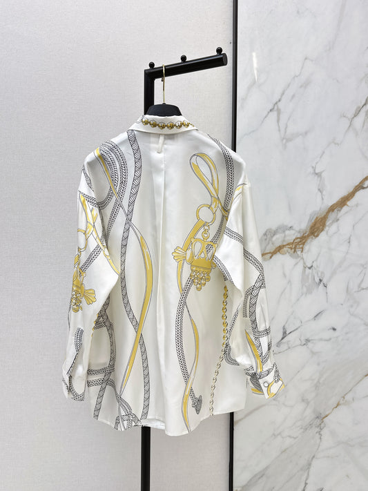 Herm 26ss floral print silk shirt