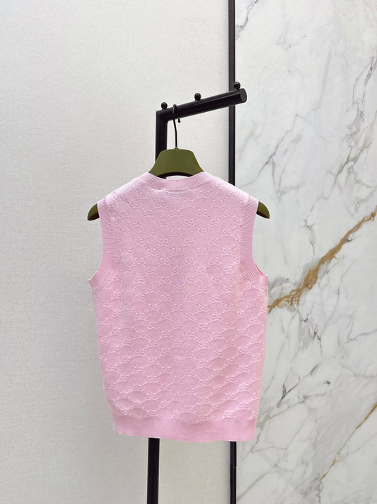 Gucc 26ss jacquard knitted vest