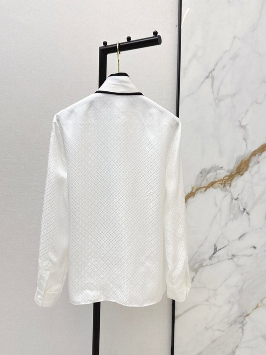 Chan 26ss silk tie-neck shirts