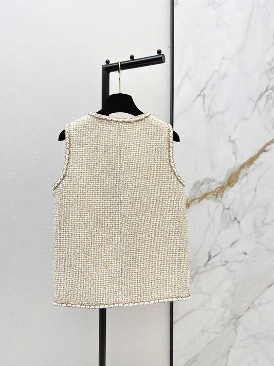 Chan 26ss woven tweed vest
