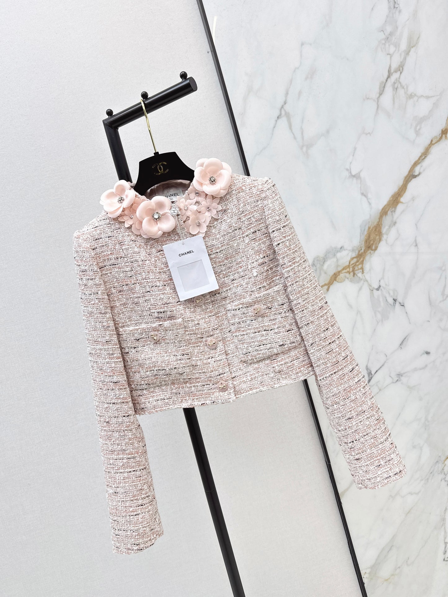 Chan 26ss 3d floral woven jacket