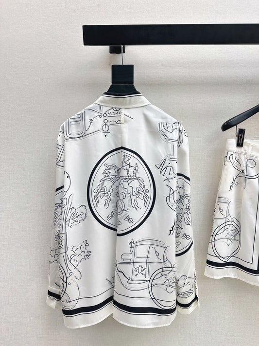 Herm 26ss print silk shirts
