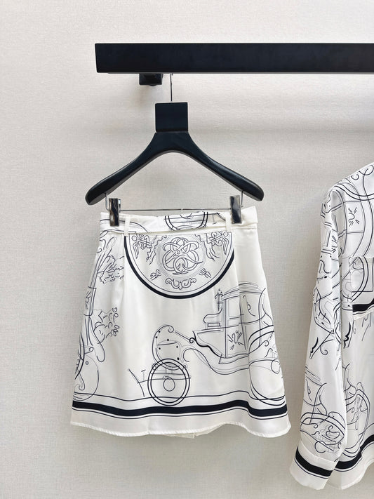 Herm 26ss print silk skirts