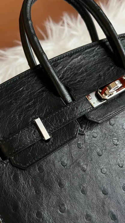 Birkin 25 Ostrich skin Black