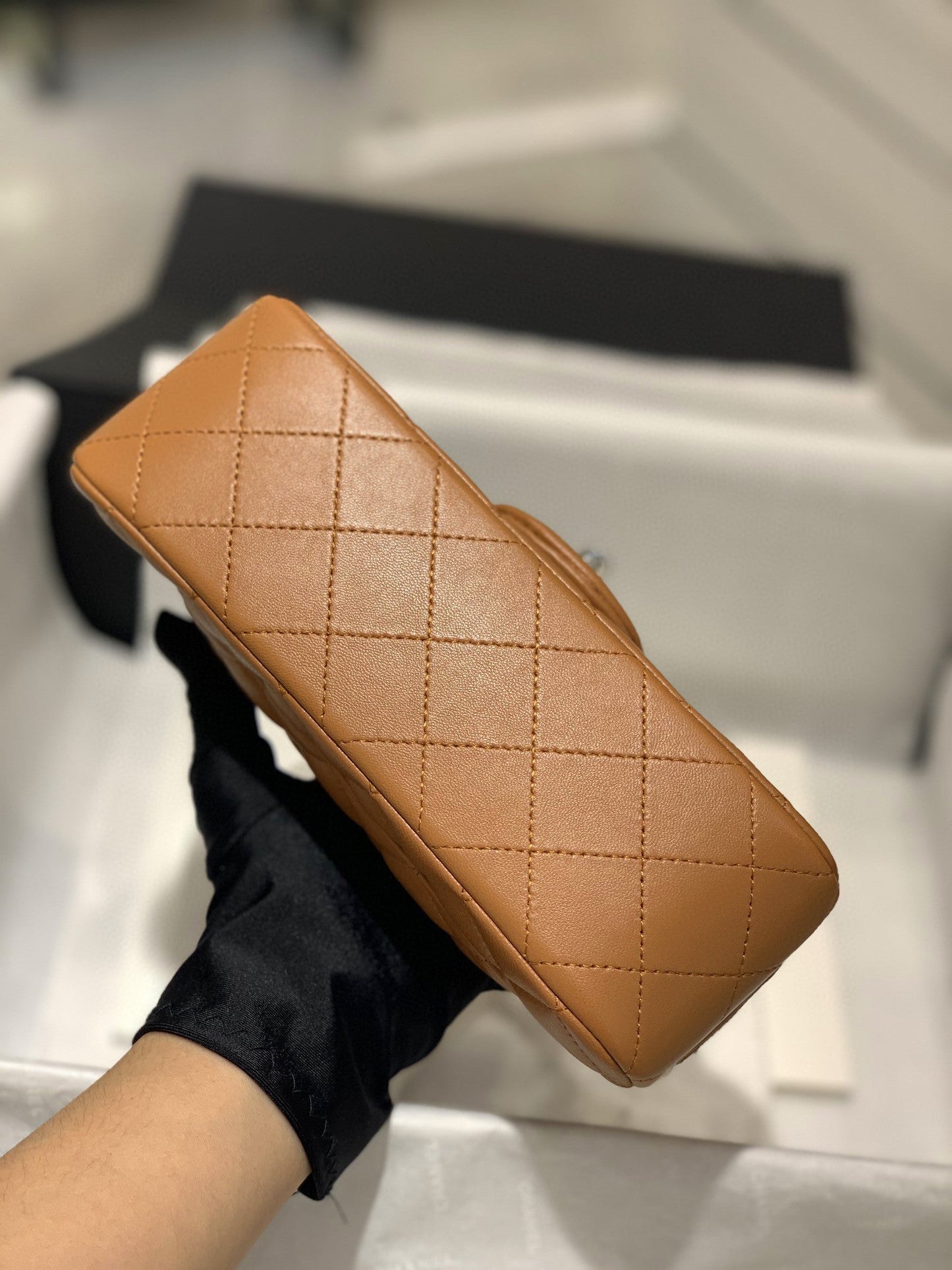 CH  MINI CLASSIC HANDBAG 20 Lambskin Gold Brown