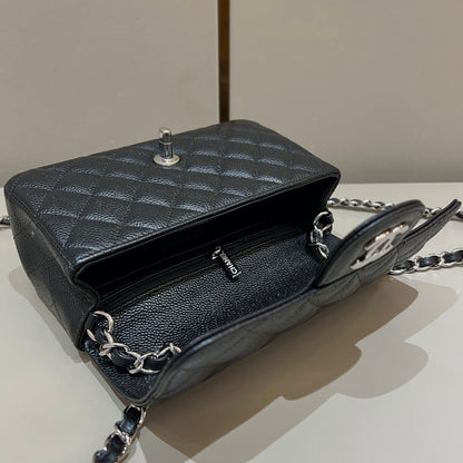 CH MINI CLASSIC HANDBAG 20 Grained Calfskin Black(With Edges)