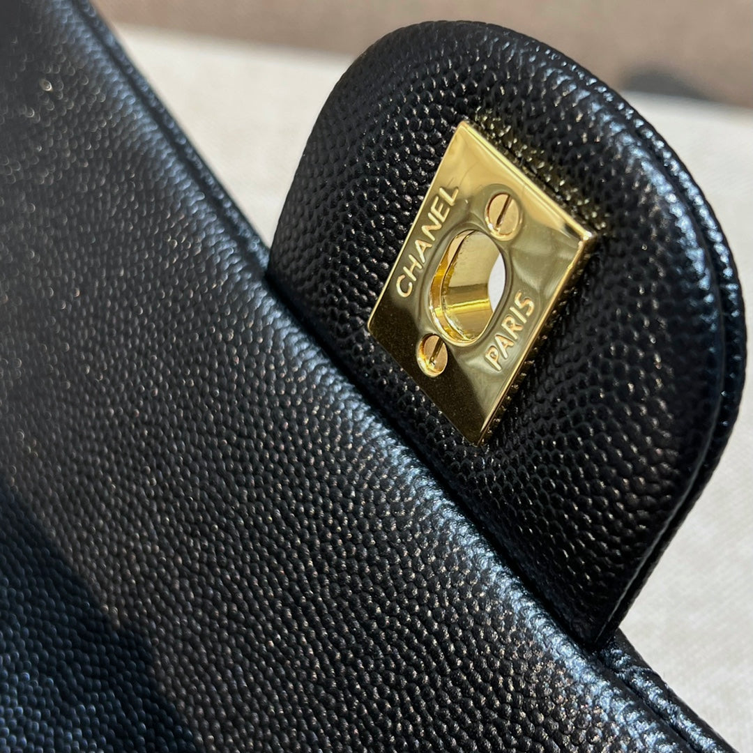 CH  MINI CLASSIC HANDBAG 20 Small Grained Calfskin Black