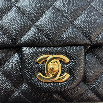 CH  MINI CLASSIC HANDBAG 20 Small Grained Calfskin Black