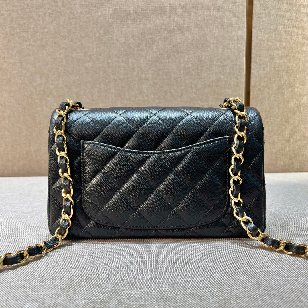 CH  MINI CLASSIC HANDBAG 20 Small Grained Calfskin Black