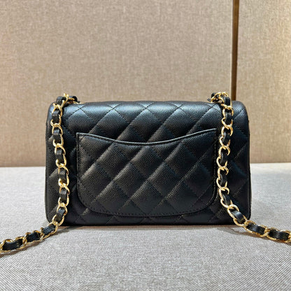 CH  MINI CLASSIC HANDBAG 20 Small Grained Calfskin Black