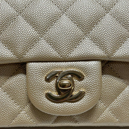 CH MINI CLASSIC HANDBAG 20 Small Grained Calfskin Champagne Gold