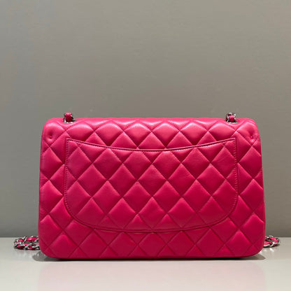 CH  LARGE CLASSIC HANDBAG 30 Lambskin Rose Red