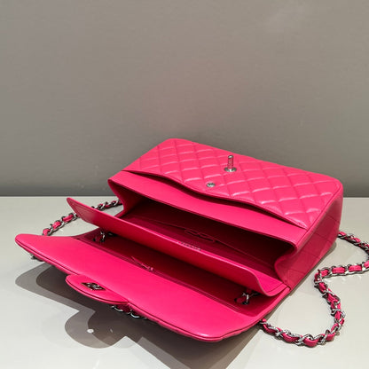 CH  LARGE CLASSIC HANDBAG 30 Lambskin Rose Red