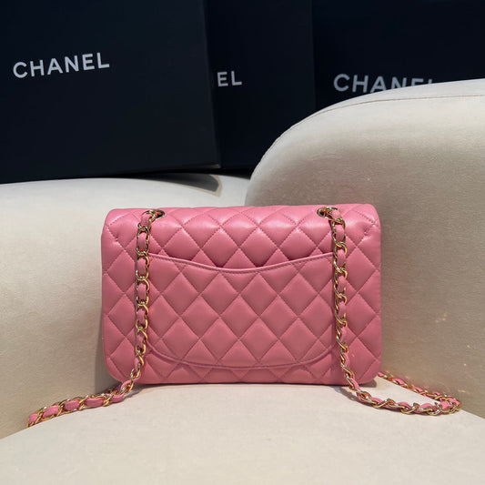 CH  SMALL CLASSIC HANDBAG 23 Lambskin Dark Pink
