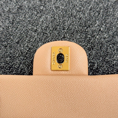 CH MINI CLASSIC HANDBAG 20 Small Grained Calfskin Light Teas