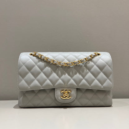 CH CLASSIC 11.12 HANDBAG 25.5 Small Grained Calfskin Elephant Gray