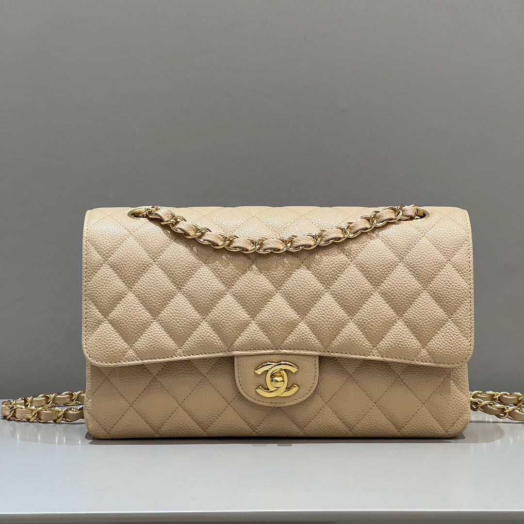 CH  CLASSIC 11.12 HANDBAG 25.5 Grained Calfskin Apricot