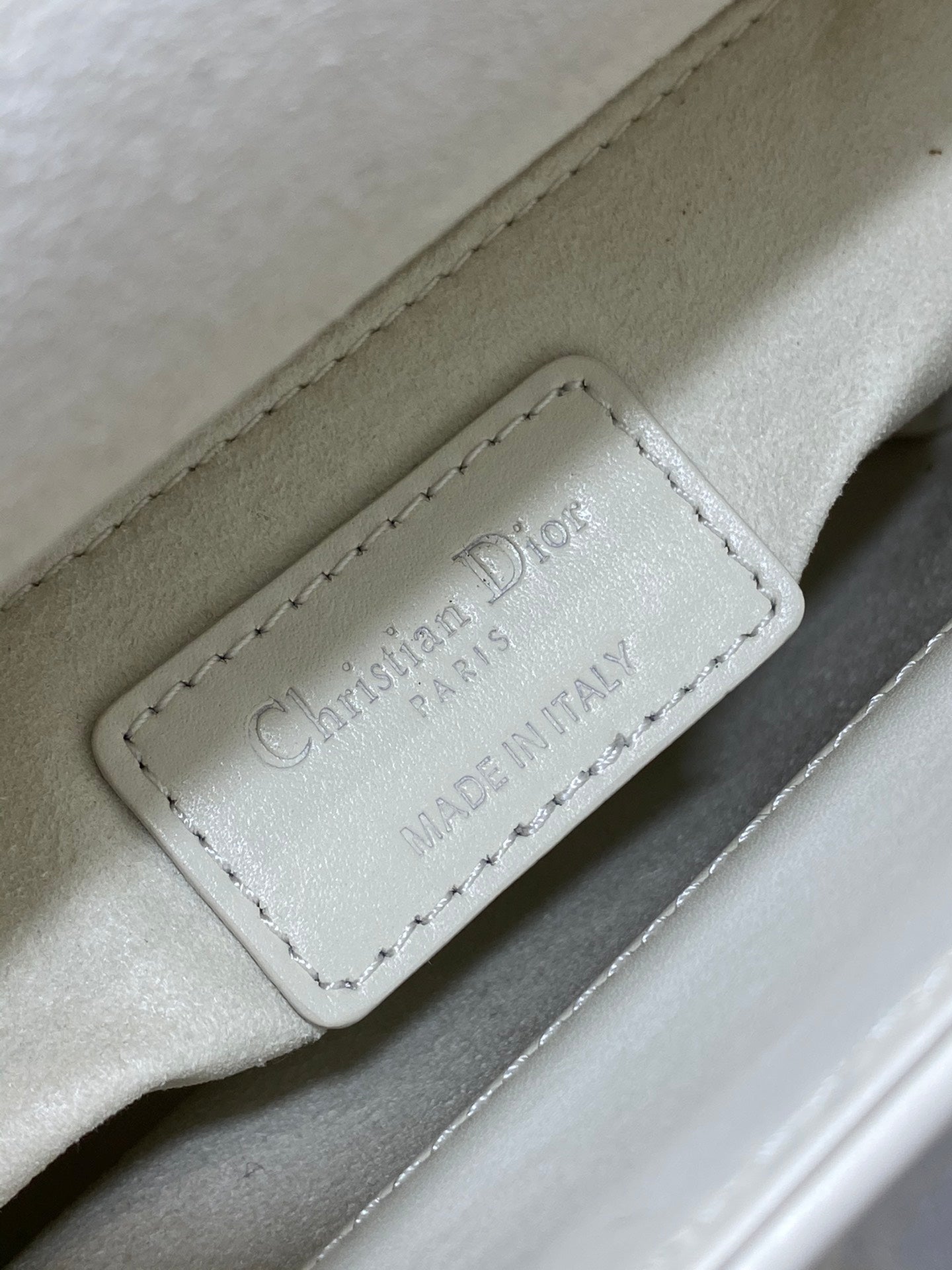 DO Mini Lady Bag  Matte White Diamond Pattern Calfskin