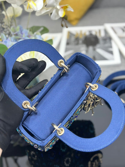 DO  Mini Lady Bag  Blue Sapphire Pearl decoration Embroidery