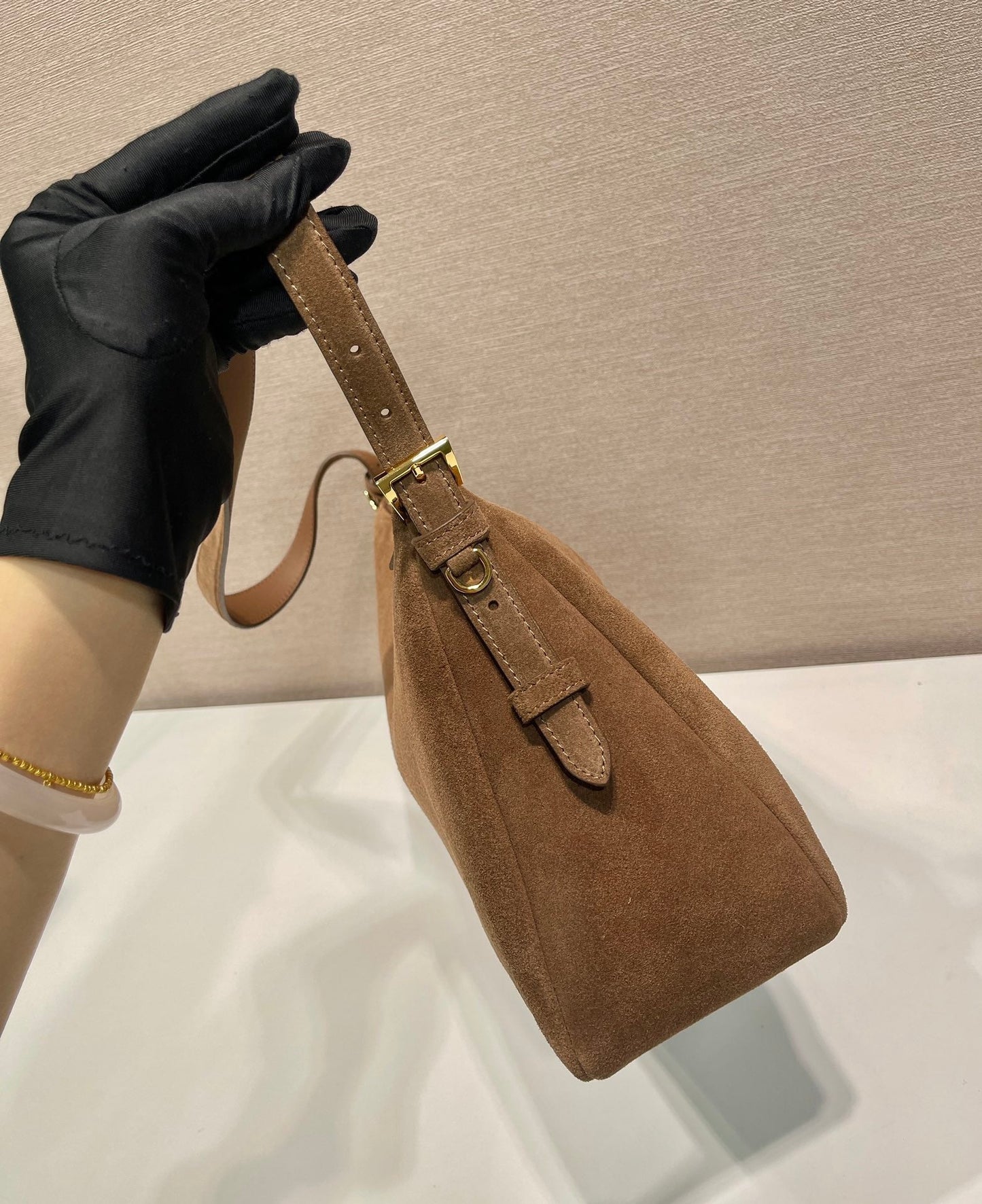 PD Aimée large leather shoulder bag Nubuck leather