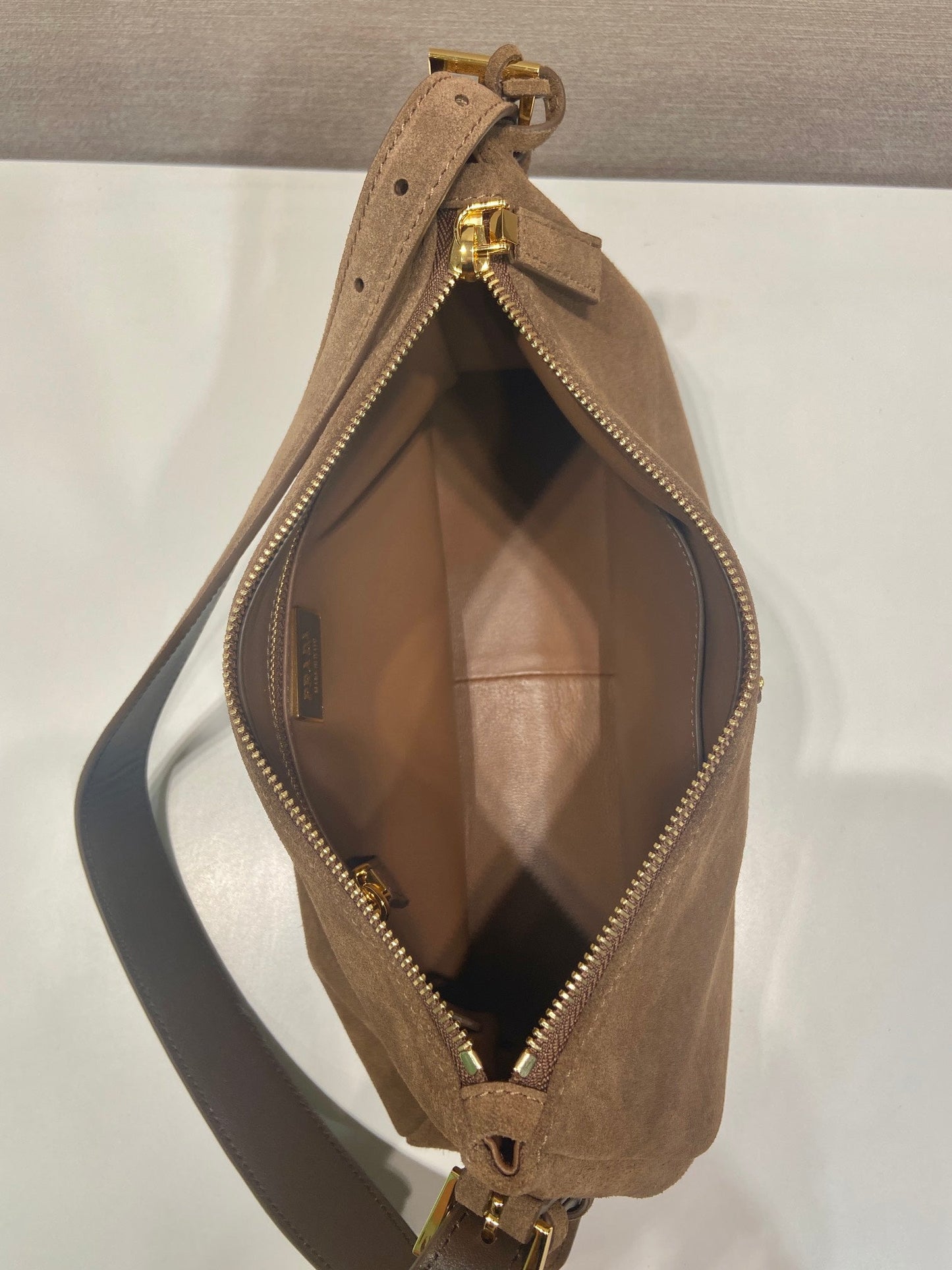 PD Aimée large leather shoulder bag Nubuck leather