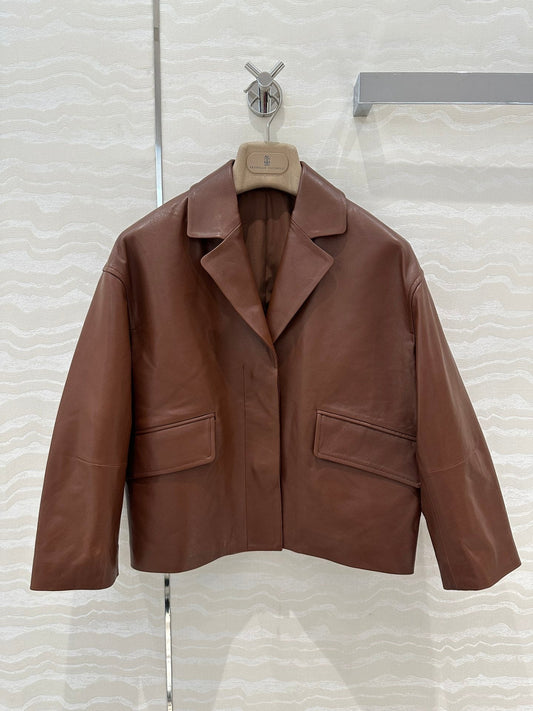 bru 24fw leather jacket